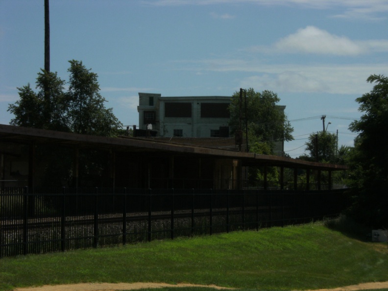 The Od Woodward factory in the water power district with the abandoned train station in the foreground 